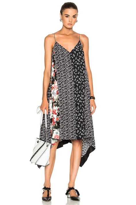 Rag And Bone Londar Asymmetric Floral Print Crepe Midi Dress In Llack