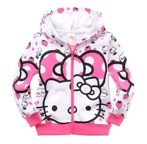 New Arrival Hello Kitty Hooded Outfit Sweatshirt Casual kids Clothes ...