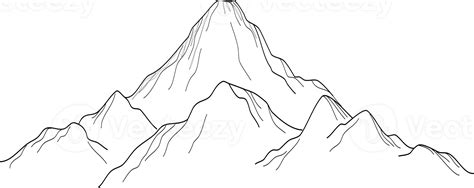 Dibujo Lineal De La Montaña 19873289 Png