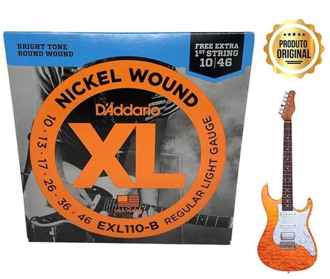 Jogo de Cordas 010 para Guitarra Tensão Leve Nickel Wound Daddario