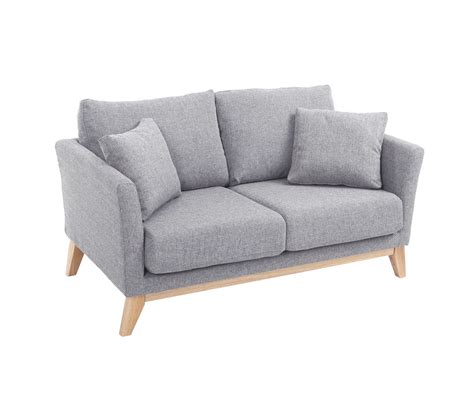 Canap Scandinave Places D Houssable Gris Clair Et Bois Oslo Canap But