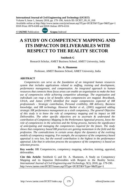 PDF A STUDY ON COMPETENCY MAPPING AND ITS PDF FileINTRODUCTION At