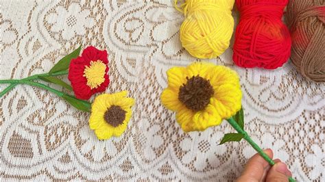 Easy Woolen Flower Making Idea How To Make Beautiful Flower With