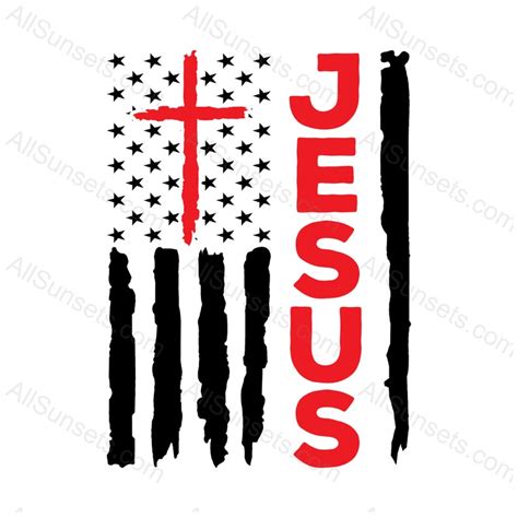 Jesus Cross American Flag Png Svg Pdf Eps Psd Religious Etsy