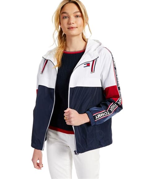 Tommy Hilfiger Colorblocked Hooded Jacket Macy S Tommy Hilfiger