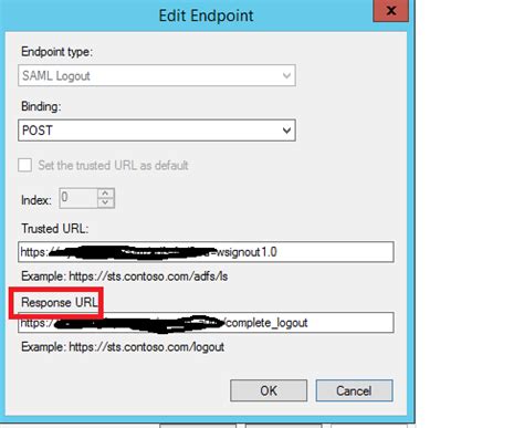 Logout How To Configure ADFS Endpoint Response Using Xml Stack