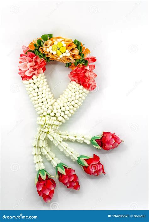 Malai or Handmade Thai Traditional Garlands. Strings Flower Various Together, Made from Jasmine ...