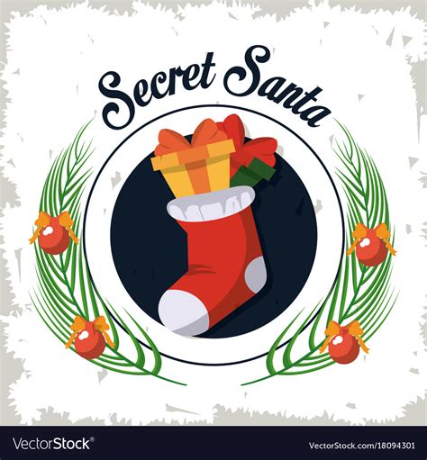 Secret Santa Cartoon Royalty Free Vector Image