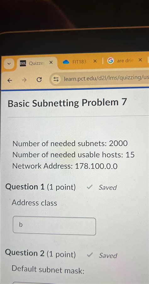 Solved Basic Subnetting Problem 7Number Of Needed Subnets Chegg