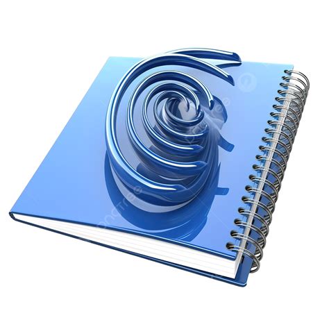 Cuaderno Azul 3d En Espiral Renderizado Aislado De Alta Calidad Png