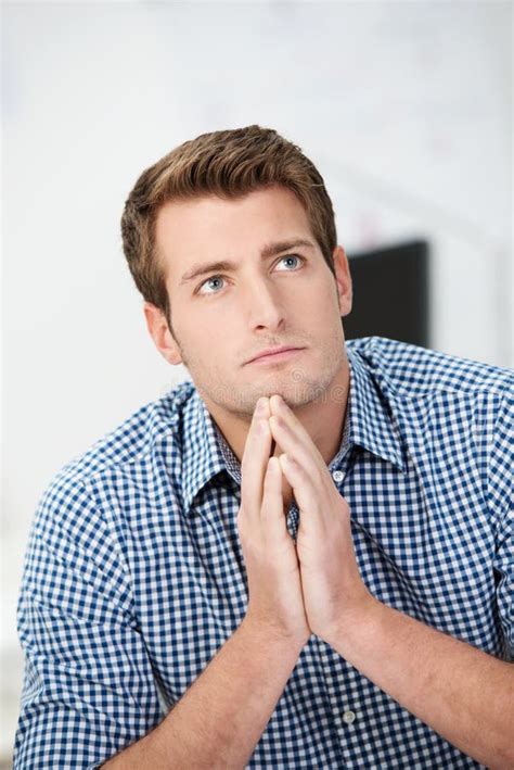 Businessman Sitting In Deep Contemplation Stock Photo Image Of