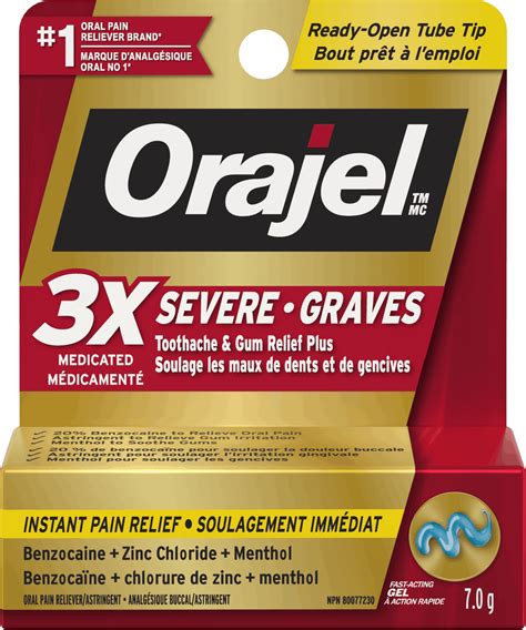 Orajel Severe Toothache And Gum Relief Plus Triple Medicated Gel — The