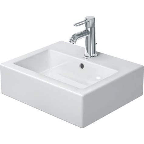 Duravit Vero 625 In Wall Mounted Rectangular Bathroom Sink In White