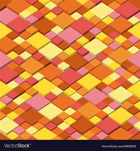 Autumn Abstract Isometric Seamless Pattern Vector Image