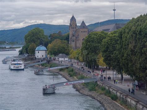 The City Of Koblenz And The River Rhine Editorial Stock Image - Image ...