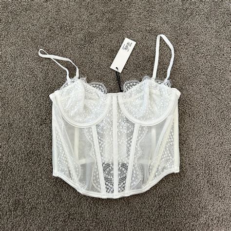 Glassons White Corset Top Brand New Never Worn Tags Depop