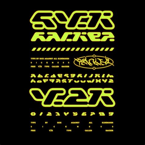 HACKER Y2K FONT FREE on Behance