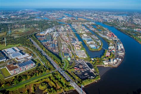 Hamburg Aus Der Vogelperspektive Industrie Und Gewerbegebiet An Der