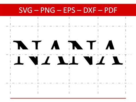 Nana Split Name Frame Svg Nana Svg Grandmother Svg Nana Silhouette