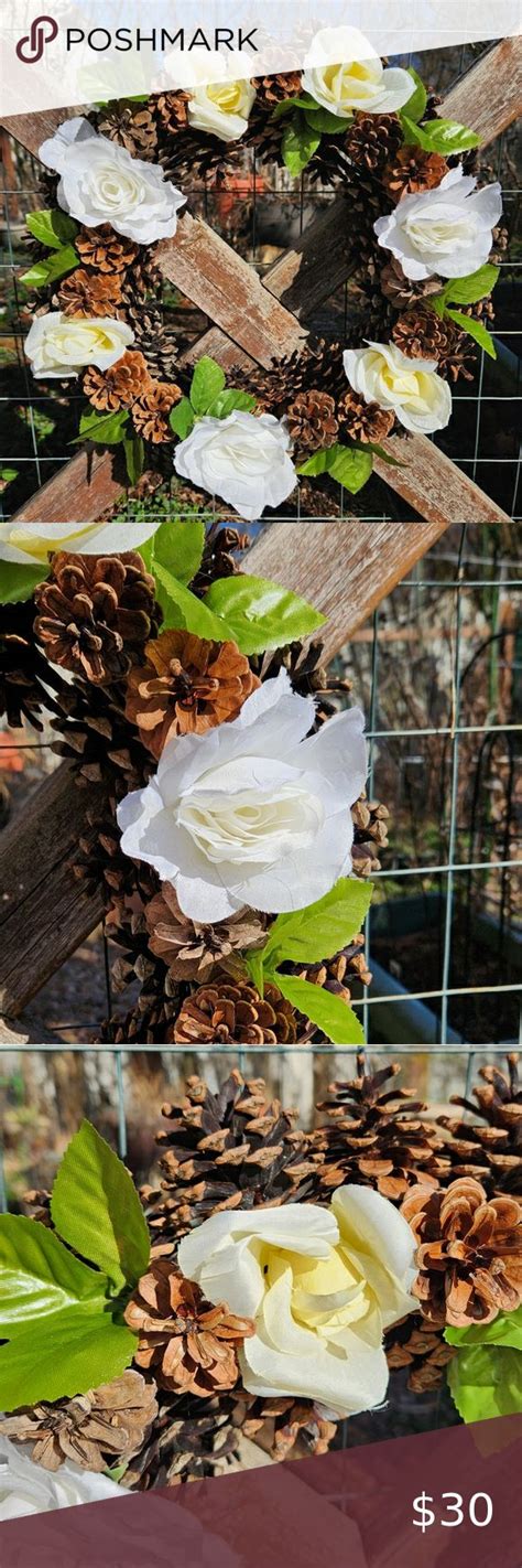 Pinecones Roses Wreath Rose Wreath Pinecone Roses Wreaths Fashion