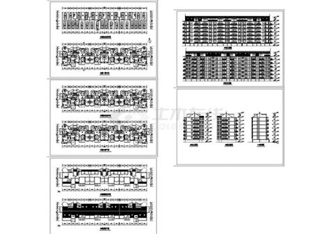 某地区大型多层住宅建筑设计方案施工cad图纸住宅小区土木在线
