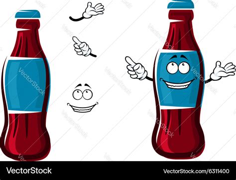 Cartoon Isolated Sweet Soda Bottle Royalty Free Vector Image