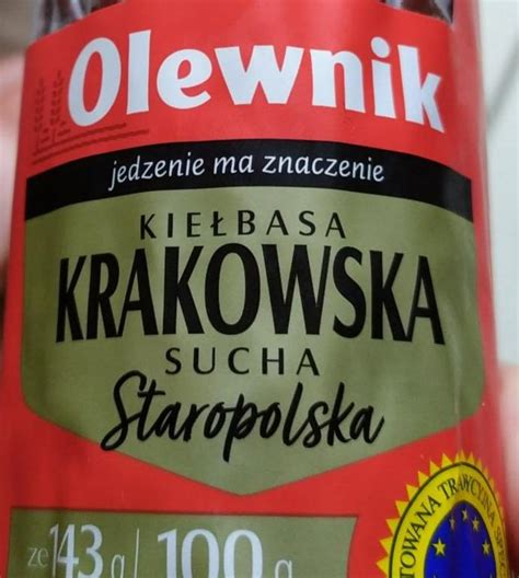 Kie Basa Krakowska Sucha Staropolska Olewnik Kalorie Kj A Nutri N