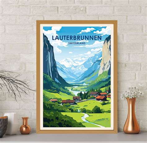 Lauterbrunnen Poster Lauterbrunnen Print Switzerland Poster Etsy