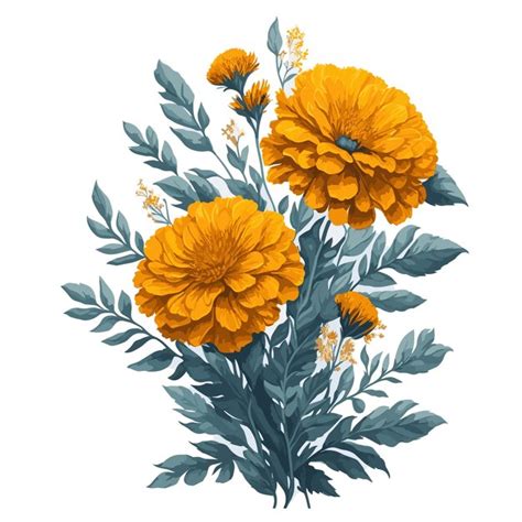 Premium Vector Vector Watercolor Tree Marigold Clipart Floral