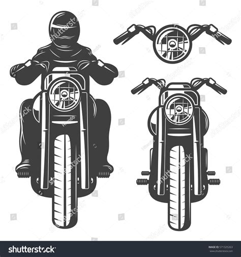 Motorcycle Chopper Front Motorcycle Driver Royalty Free Stock Vector 571325263