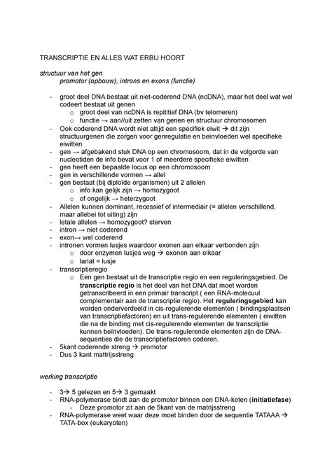 Casus Blok Jaar Transcriptie En Alles Wat Erbij Hoort Structuur