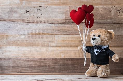 Hd Wallpaper Love Toy Heart Bear Hearts Red Wood Romantic Teddy Wallpaper Flare