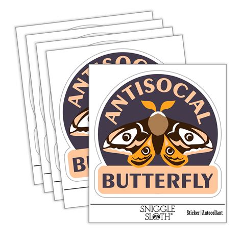 Antisocial Butterfly Moth Introvert Car Window Bumper Water Bottle