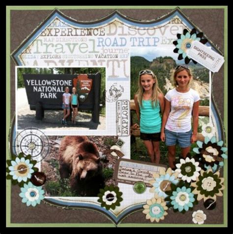 Travel Scrapbooking Layout | Cut-Out Highway Sign Background