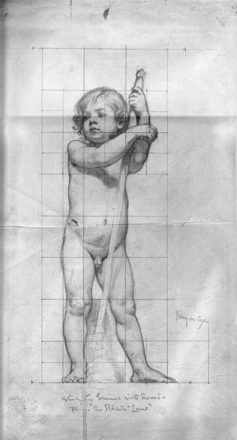 Academic Nudes Of The Th Century Kenyon Cox Genius With Sword Nude Boy