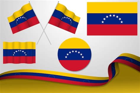 Premium Vector Set Of Venezuela Flags In Different Designs Icon