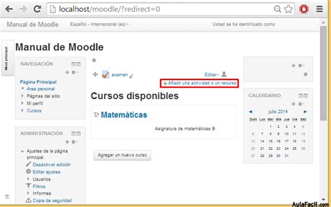 Pr Ctica Crear Recursos O Actividades En Moodle Instalaci N Y