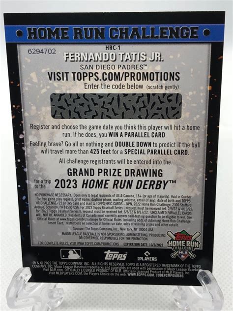 Fernando Tatis Jr Hrc Prices Topps Home Run Challenge Code