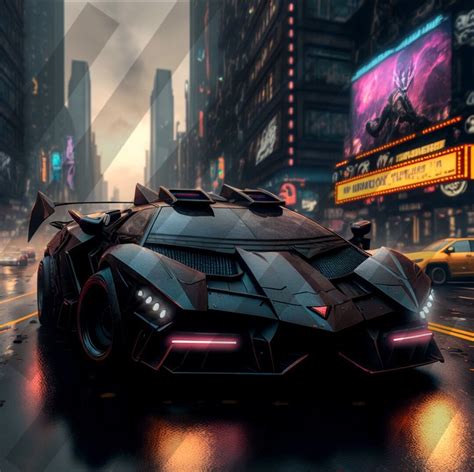 Lamborghini Batmobile Concept in New York. Printable Wall Art - Etsy