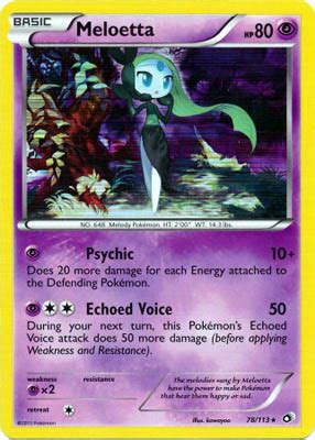 Meloetta 78 113 Holo Rare Black White Legendary Treasures Pokemon