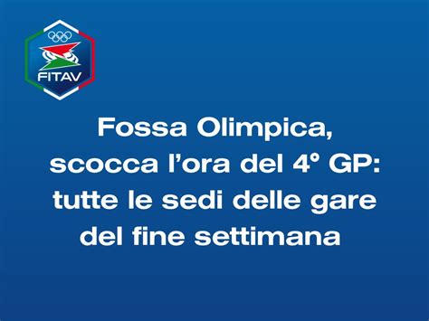 Gran Premio Di Fossa Olimpica Le Gare Da Non Perdere Questo Fine