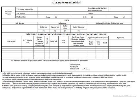 Aile Bildirim Formu Indir