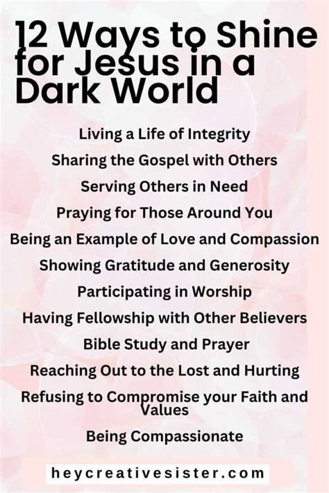 Shining For Jesus 12 Ways To Shine Your Light In A Dark World