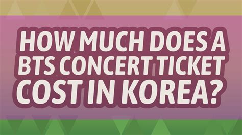 How Much Does A BTS Concert Ticket Cost In Korea YouTube