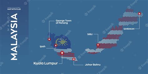 Premium Vector Vector Map Of Malaysia With Capital And Major Cities