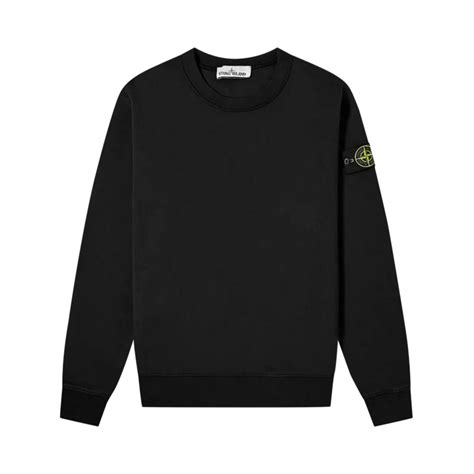 Stone Island Logo Patch Crewneck Black Goat Uk