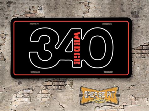 Plymouth Duster 340 Wedge Booster License Plate Grease Pit Graphics