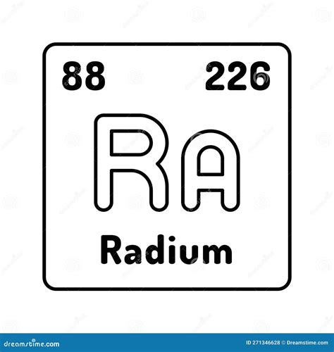 Radium Chemical Element Line Icon Vector Illustration Stock Vector