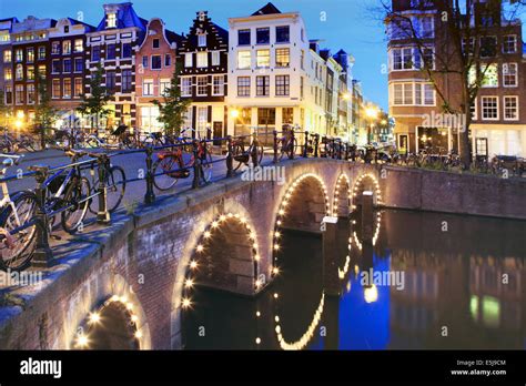 Herenstraat Blauwburgwal At Herengracht Canal Jordaan Amsterdam Stock