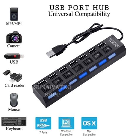 Jual SS USB HUB 7 Port ON OFF USB HUB 7USB ON OFF High Speed Shopee